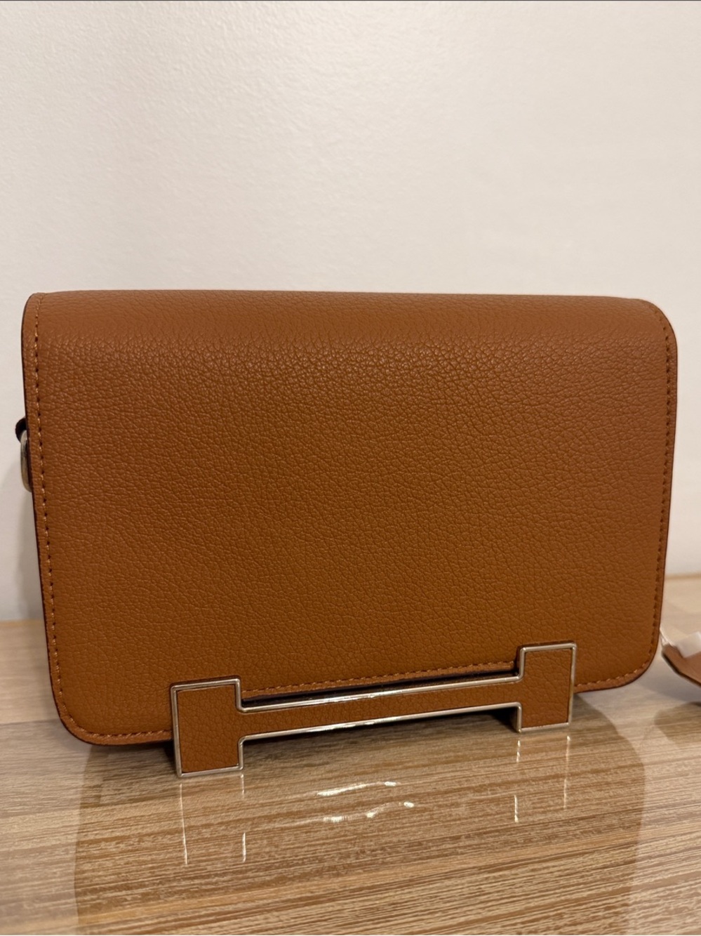 Classic Tan Leather Crossbody Bag